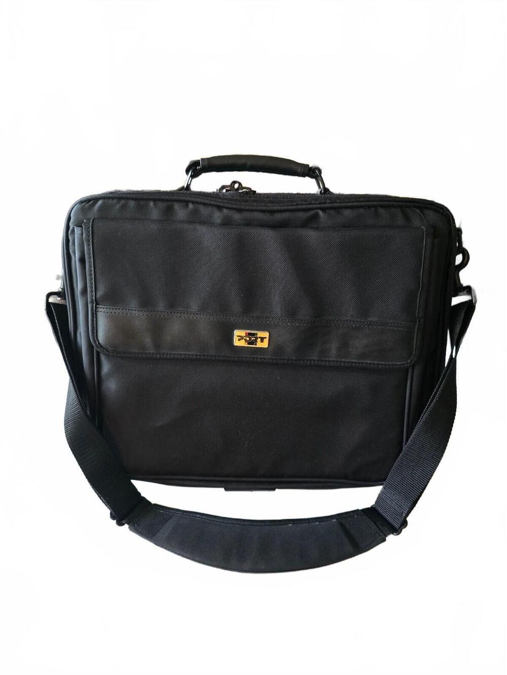 Port Noteworthy Black Executive Laptop Bag Messenger Travel College Study